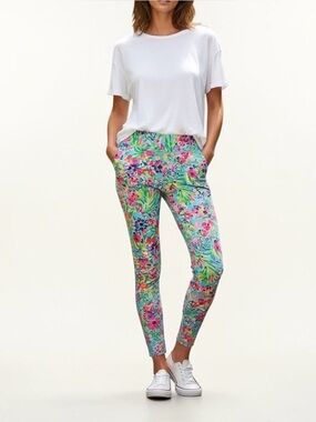 Lilly Pulitzer Luxletic Weekender Legging Size Small Amalfi Blue Alligator Isle